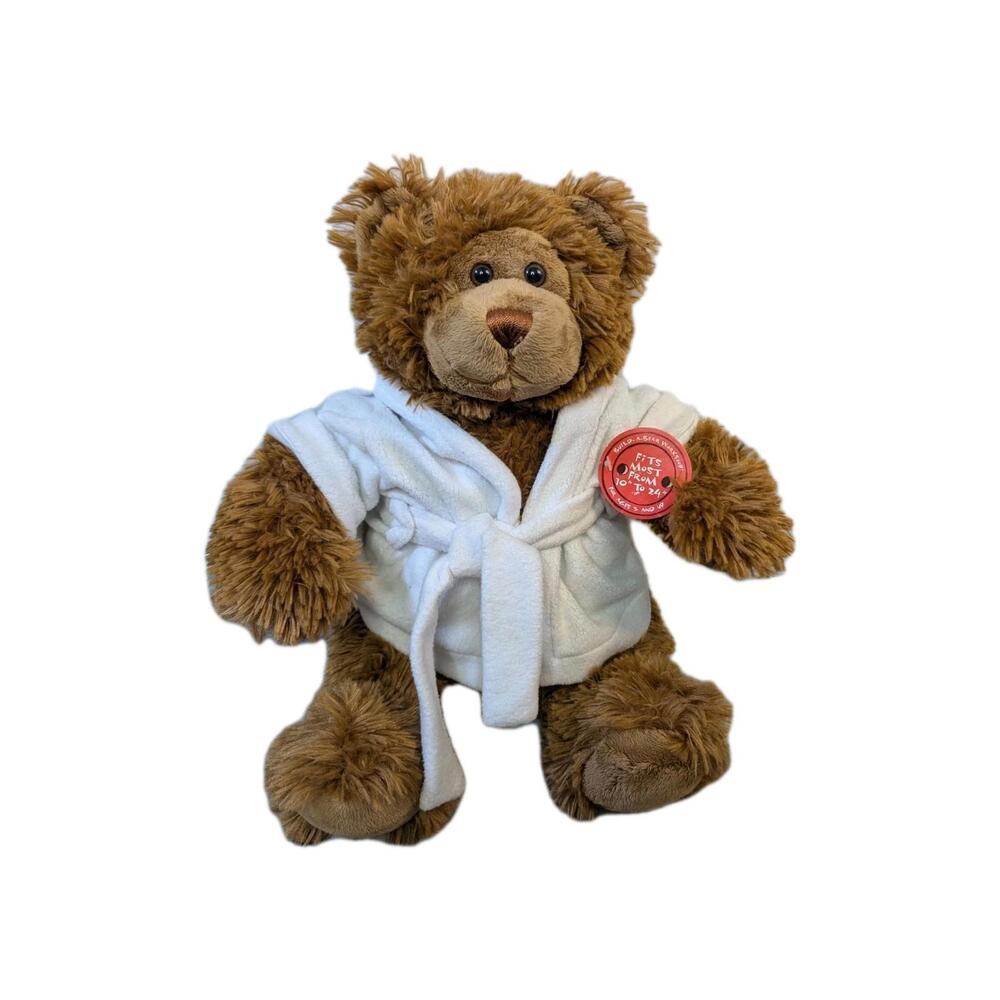 Golden Brown Weighted Build-A-Bear With White Robe
